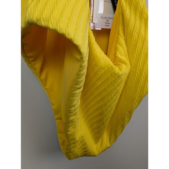 NWT FELLA Zac One Piece Textured Swimsuit Yellow S - Picture 11 of 11